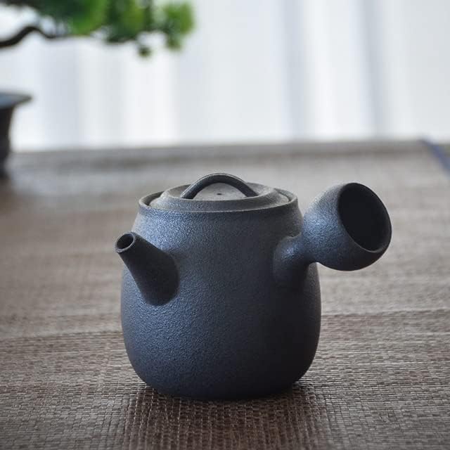 Teapots, ceramic teapots, Ceramic Kyusu Teapots Kung Fu Tea Pots Drinkware 270ml (Color : Black)