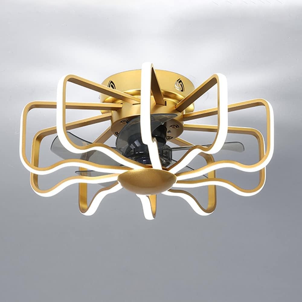 HXYSXHJUO Ceiling fan light LED ceiling recessed 160W with remote control dimmable mute three speed color for bedroom living room Black/Gold/White (
