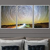 3 Piece Framed Canvas Wall Art Starry Sky Canvas Prints Home Artwork Decoration for Living Room,Bedroom - 16