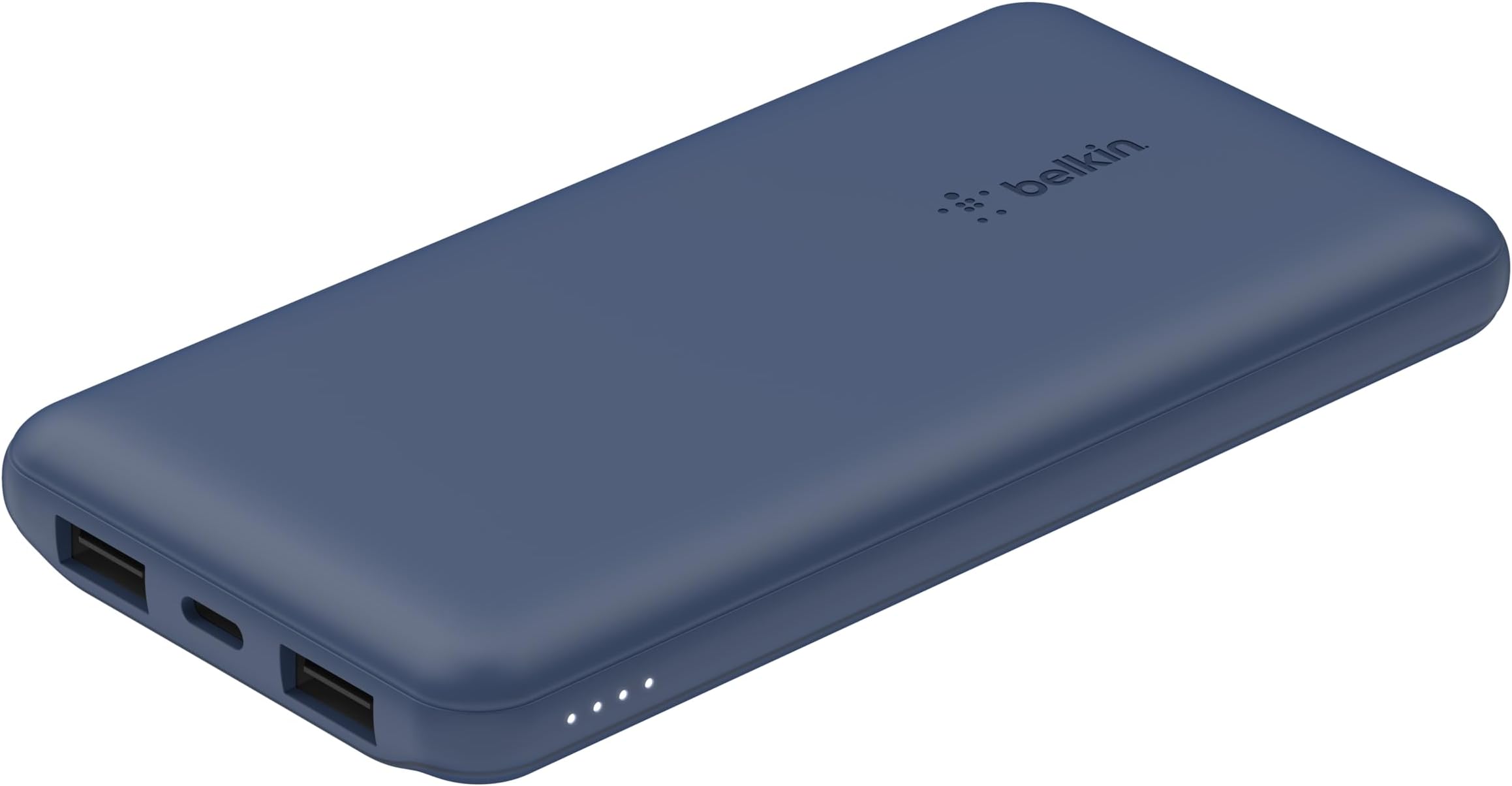 Belkin BPB011bt Mobile Battery, 10,000 mAh, 3C Certified, CCC, Large Capacity, Compatible with iPhone 17, 16 - 12, Android Compatible, 5V 3A, Supports Stroller Seats with Fan, Maximum 15W, Up to 40 Hours, Simultaneous Charging, 3 Ports (1 USB-C x 2 USB-A) x 1), Slim & Lightweight, PSE Certified, Carry-On Compatible, Portable Charging Cable Included, Blue BL