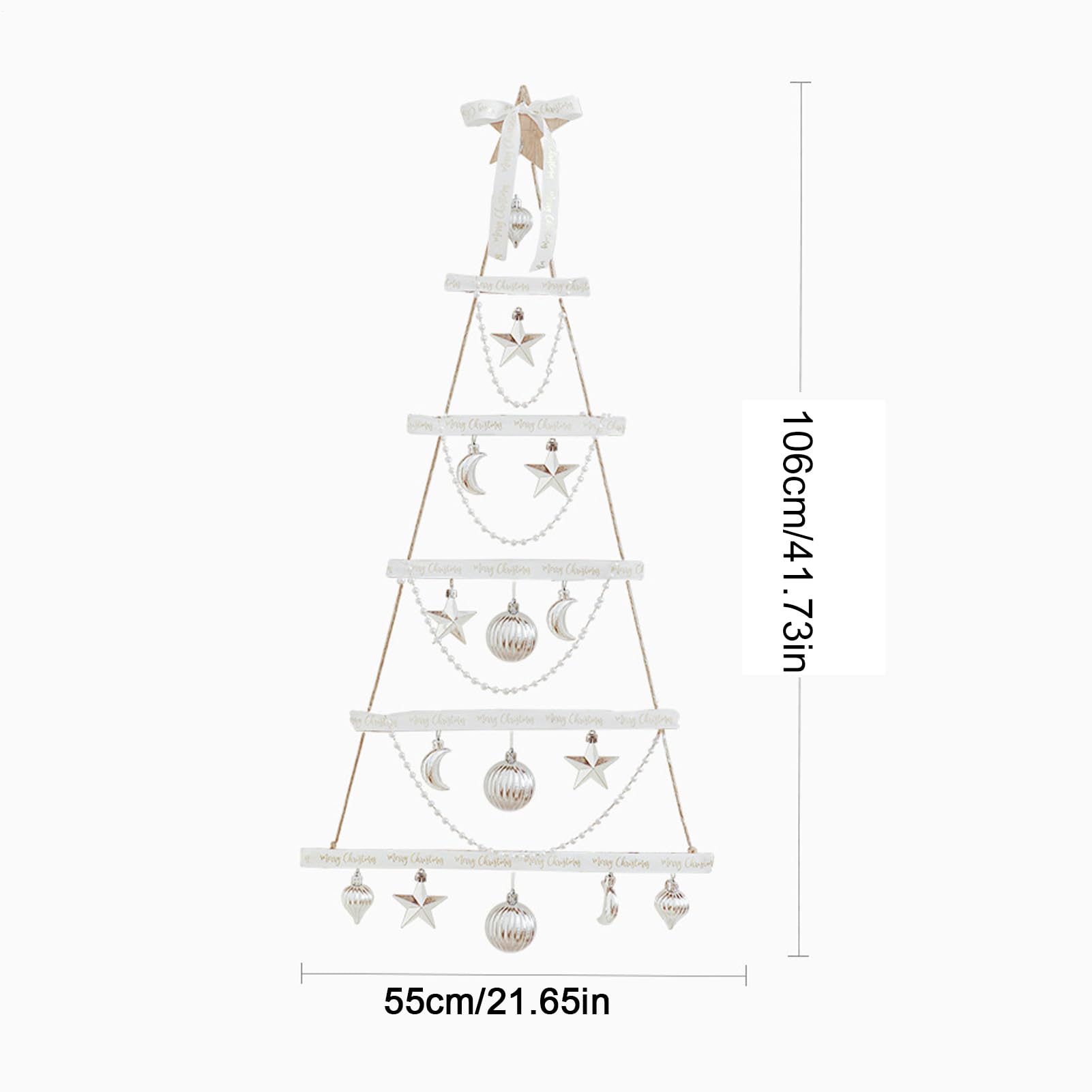 Albero di Natale da Parete con Design a di Corda in Legno con
