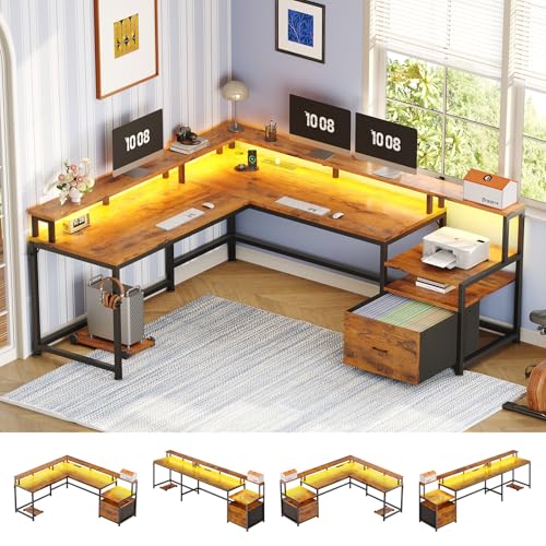 SEDETA 66-Inch L Shaped Office Desk