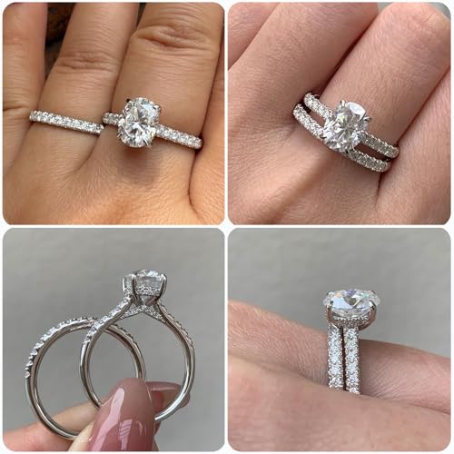 Image of Newshe Jewellery Moissanite Bridal Sets for Women Wedding Ring