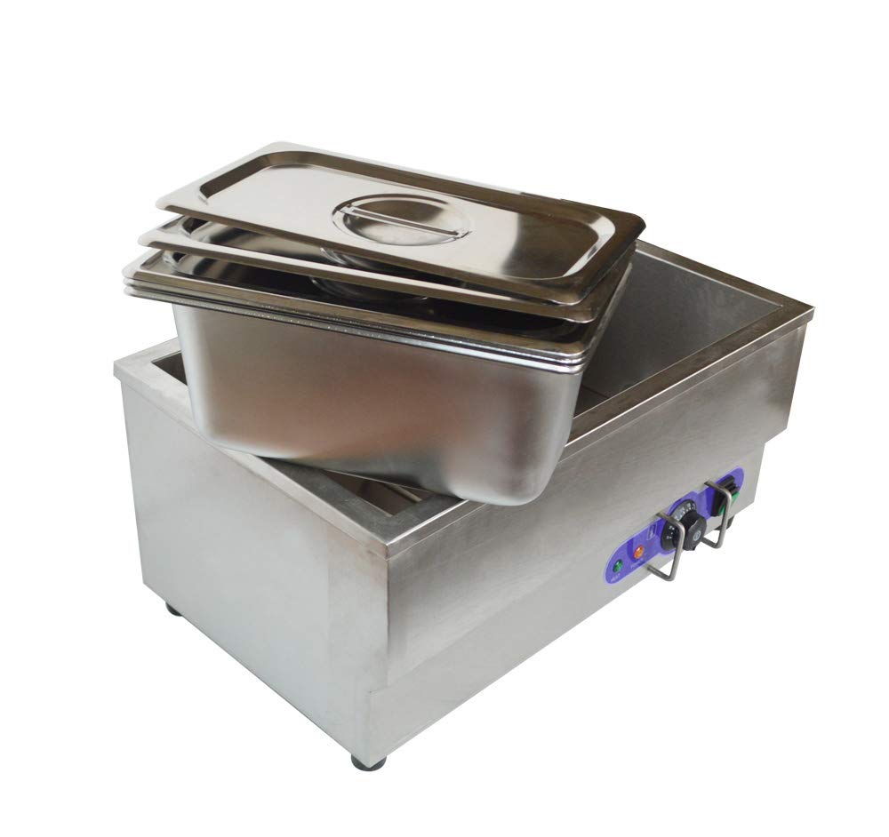 INTBUYING 110V 3-Pan Commercial Grade Stainless Steel Bain Marie Buffet Food Warmer Steam Table for Catering and Restaurants: Industrial & Scientific