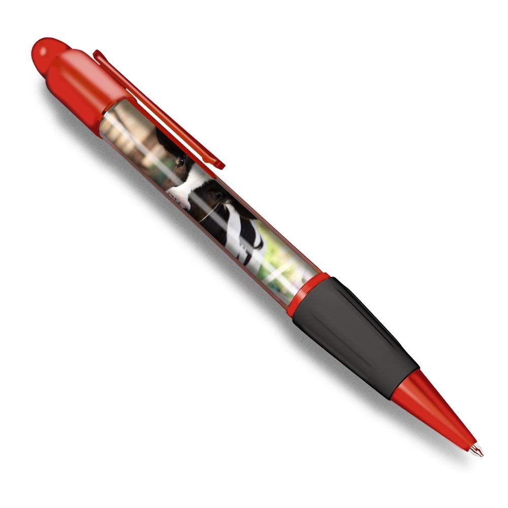 Destination Vinyl ltd Beautiful and comfortable Red Ballpoint Pen (Black Ink) - Baby Calf Cow Farm Animal #12925