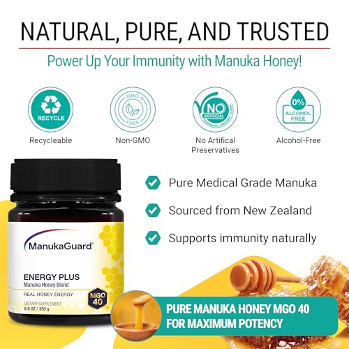 ManukaGuard Premium Gold Energy MGO 40 250 g Miel miniatura 2