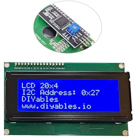 DIYables LCD 20x4 Display I2C Interface for Arduino, ESP32, ESP8266, Raspberry Pi Cover