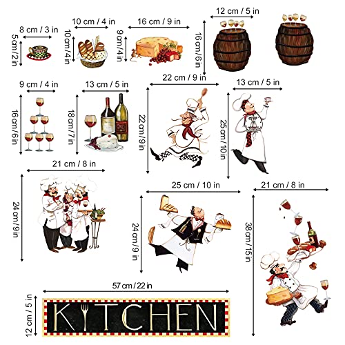 Decalmile Chef Kitchen Wall Decals Wine Food Quotes Wall Stickers Kitchen Dining Room Restaurant Wall Decor #TOP3