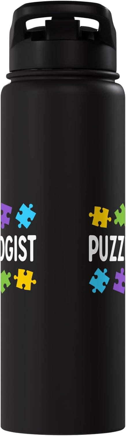 Puzzleologist Jigsaw Puzzle Master Puzzler Stainless Steel Insulated Water Bottle