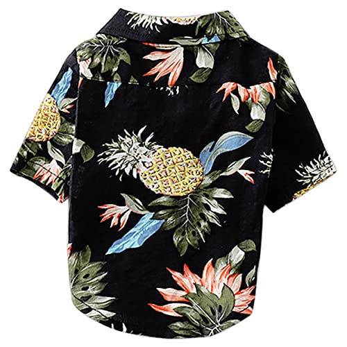 JUMPLAWN Hawaiana para Mascotas Azul Marino Ropa de Verano Transpirable para Perros Blusa de Moda para Cachorros Disfraz de Perro