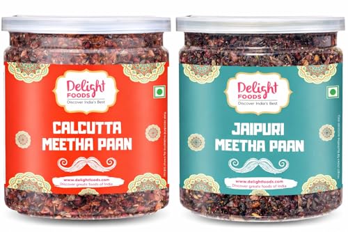 Image of Delight Foods Calcutta Meetha Paan and Jaipuri Meetha Paan, 600gm (300g x 2) | Sweet Hygienically Packed Traditional Mukhwas | Premium Mouth Freshener