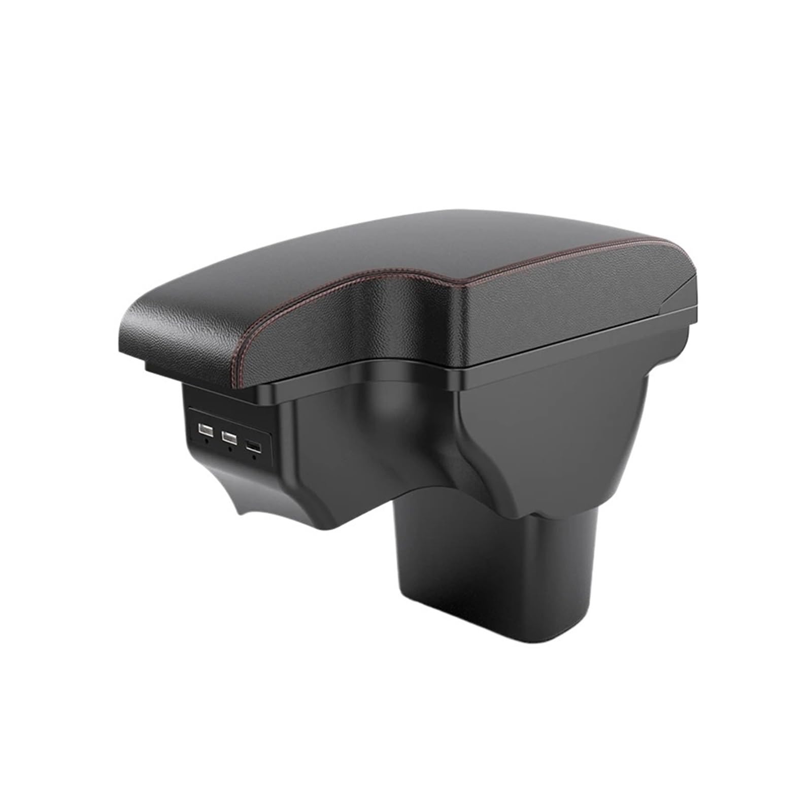 Ggwqoops Car Armrests For Nissan For Juke For Infiniti Armrest Car Center Console Interior Modification Double Layer Storage Box USB Accessories Armrest Box(B1 Black red leather)