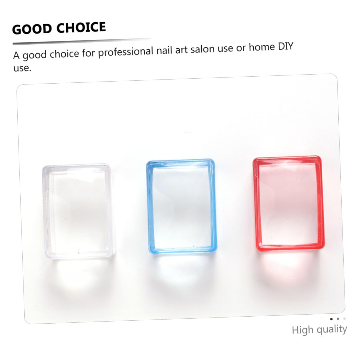 3Pcs Transparent Nail Art Stampers DIY Manicure Transfer Tools for Salon Use Non-deformable Design with Compact for Precise French Tip Stamping and Polish Application