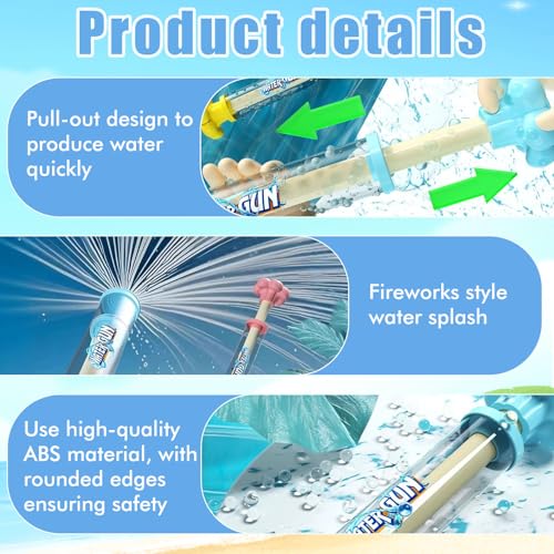 4 Stück Feuerwerks Wasserpistole Spielzeug, Feuerwerks WassersprüHspielzeug, omantisches Feuerwerk Wasserpistole für Paare, for Strand und Spielplatz