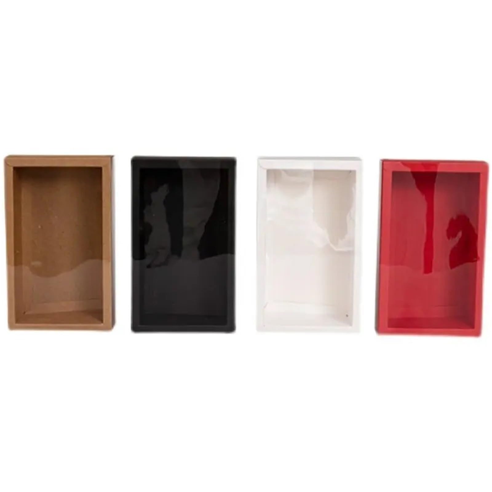 Kraftpapier Box Mit Fenster 20 Stück Kraft-Schubladenbox mit transparentem Deckel