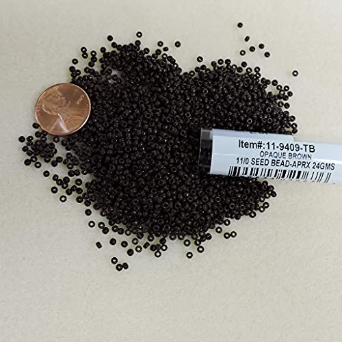 Brown Opaque Miyuki Japanese Round Rocailles Glass Seed Beads 11/0 Approximately 24 Gram 5 Inch Tube #TOP2