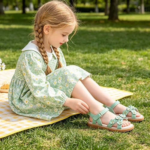 Image of GINFIVE Toddler Girls Sandals Little Girls Kids Summer Shoes Toddler Sandals