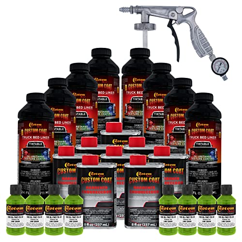 Image of Custom Coat Lime Green 2 Gallon Urethane Spray-On Truck Bed Liner Kit