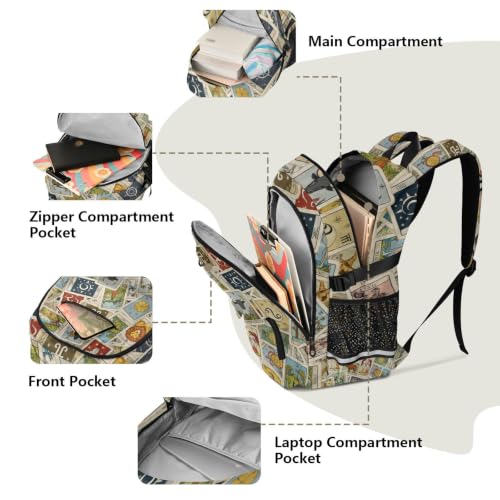 Mochilas para laptop de tarot retro ideales para el trabajo y uso casual 5