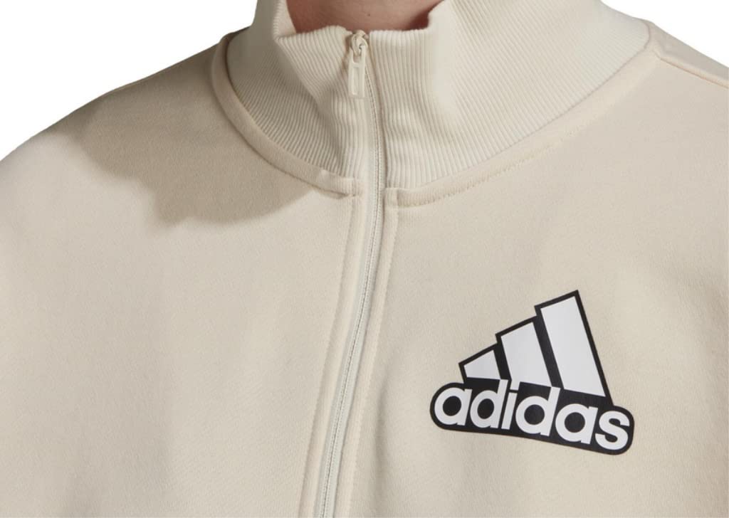 adidas Damska bluza Essentials z pół zamkiem błyskawicznym i zarysowanym logo, opcje kolorów, Wonder White/White, XS