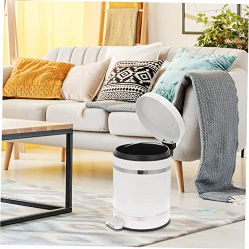 Caneca de basura rectangular con pedal 5 L blanco miniatura 5
