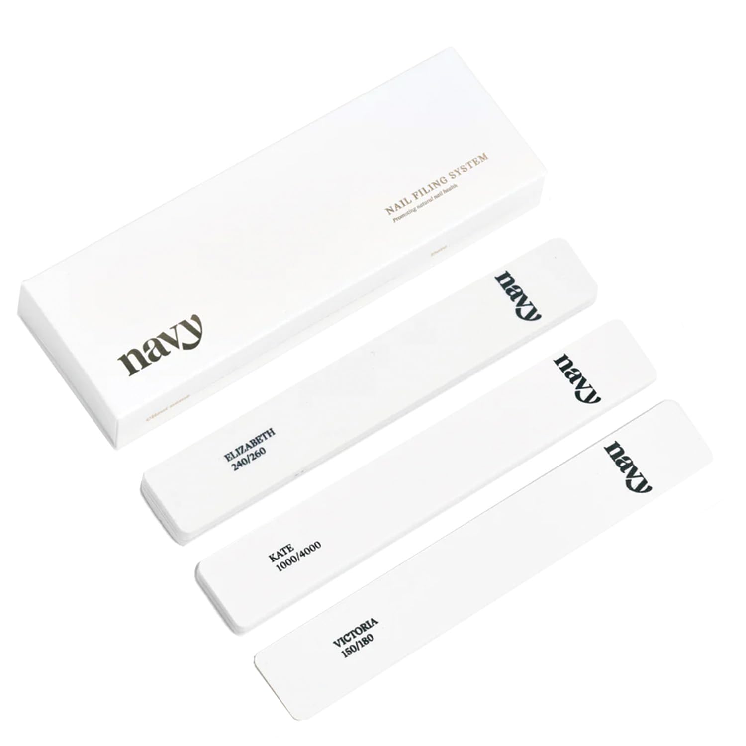 Navy Nail Files Trio Pack, White