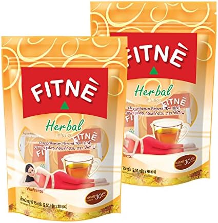 FITNÈ Chrysanthemum Herbal Tea Senna Infusion Smooth Mild Soothing Beverage Natural Gentle Detox Cleanse No Calories Caffeine Free, 60 Tea Bags