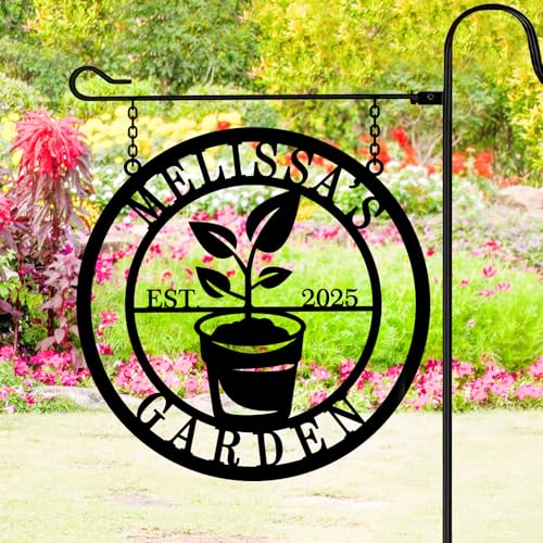 Personalized Metal Garden Sign，Custom Name Outdoor Wall Decor, Family Last Name Wall Art ，Vegetable Sign, Yard Sign, Housewarming Gift for Garden Lovers