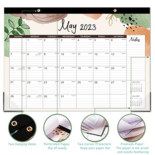 Desk Calendar 2023-2024 - Jul. 2023 - Aug. 2024, 18-Month Desk/Wall Calendar 2023-2024,16.8" X 12", Thick Paper, Calendar 2023-2024 With Corner Protectors, Ruled Blocks - Colorful Lump #TOP4