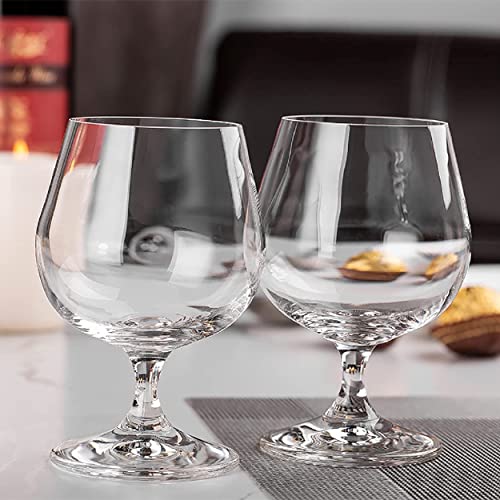 Image of Brandy Classic Wine Glasses Perfect for Parties, Gifts, Housewarming, Weddings, Aniversary Lead Free | Shatter Resistant 350 ml Wine Glass Set of 6 (Balloon Glass.. /, 6)