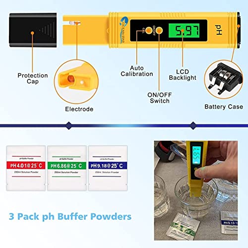 Image of OCEAN STAR Digital pH Meter for Multi-Purpose Usage, with Automatic Temperature Compensation (ATC), Ideal for Water, Pool, Hydroponics, Drinking, Laboratory, Aquaculture
