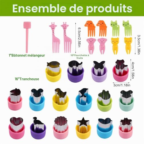 27 Pièces Mini Emporte-pièce Fruits,Emporte-pièces pour légumes – vue 2