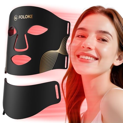 FOLOKE LED Light Therapy Mask Skin Care LEDs face mask & neck mask Red - Wavelength for Home Use  Advanced Skincare Made Easy