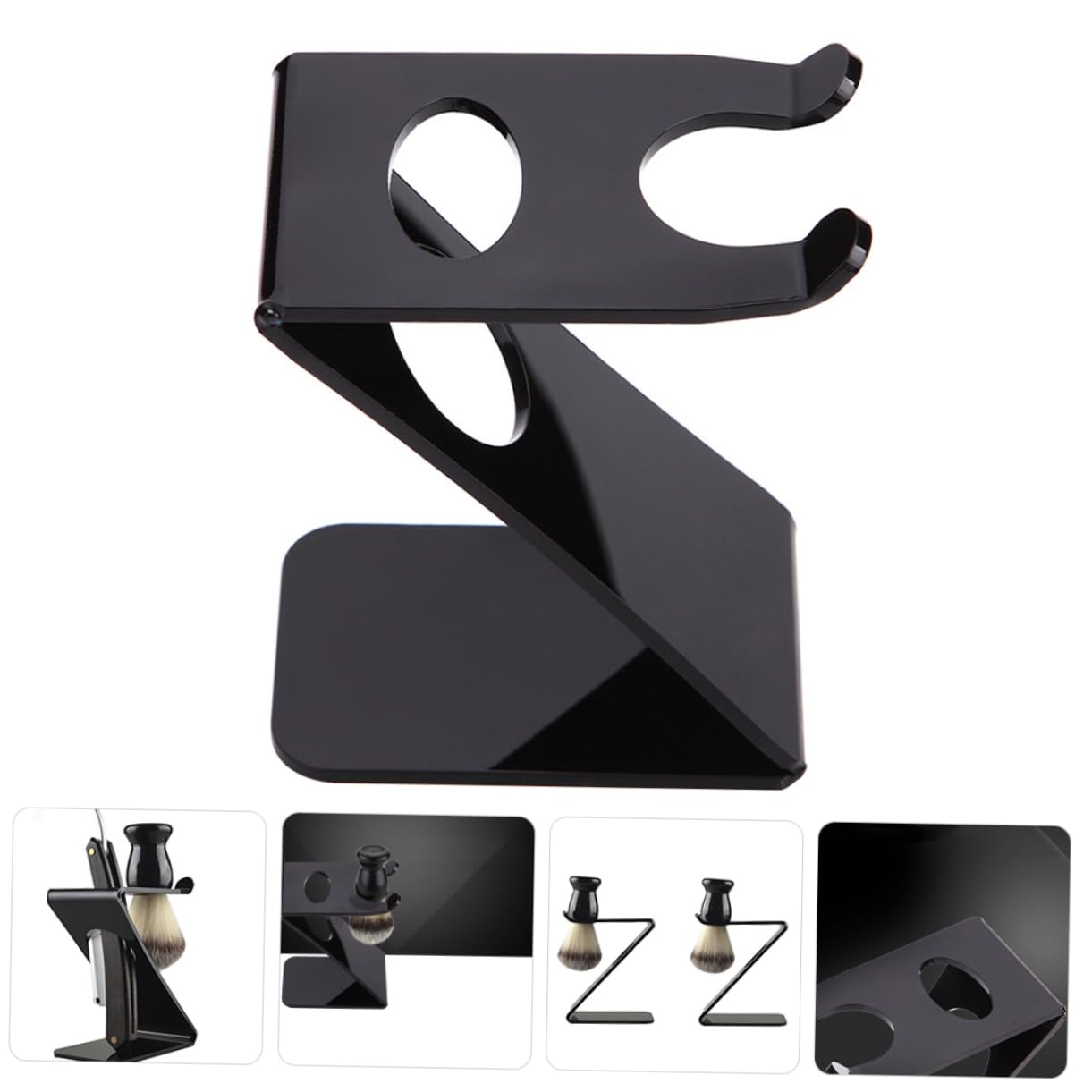 Beatifufu Shaped Shaving Brush Stand Holder for Men Durable Organizer for Razors Brushes for Home Salon Travel Present for Father Day Birthdays