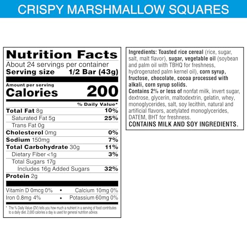 Image of Rice Krispies Treats Mega Bars Large Marshmallow Snack Bars, Kids Snacks, Double Chocolatey Chunk, 36oz Box (12 Bars)