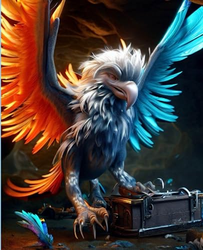  Blue and Gold Griffon Journal: A Beautiful Fantasy Notebook
