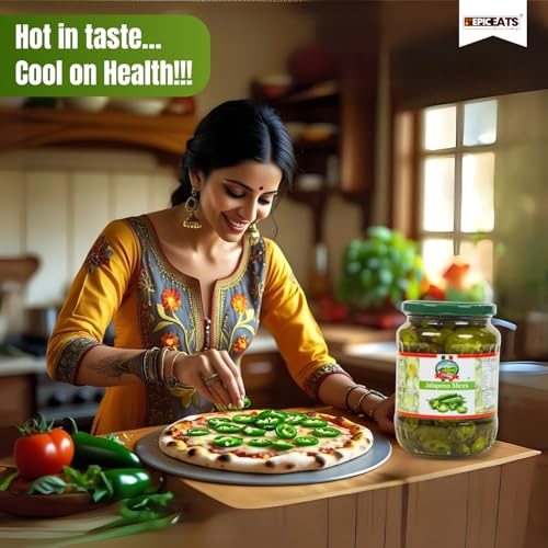 Image of CANEEN Green Jalapeno Slices 370g (Ideal for Nachos, Pizzas, Salads, Sandwiches, Tacos, Burritos, Burgers, Dip, Salsas, Sauces, Garnish and Marinating)