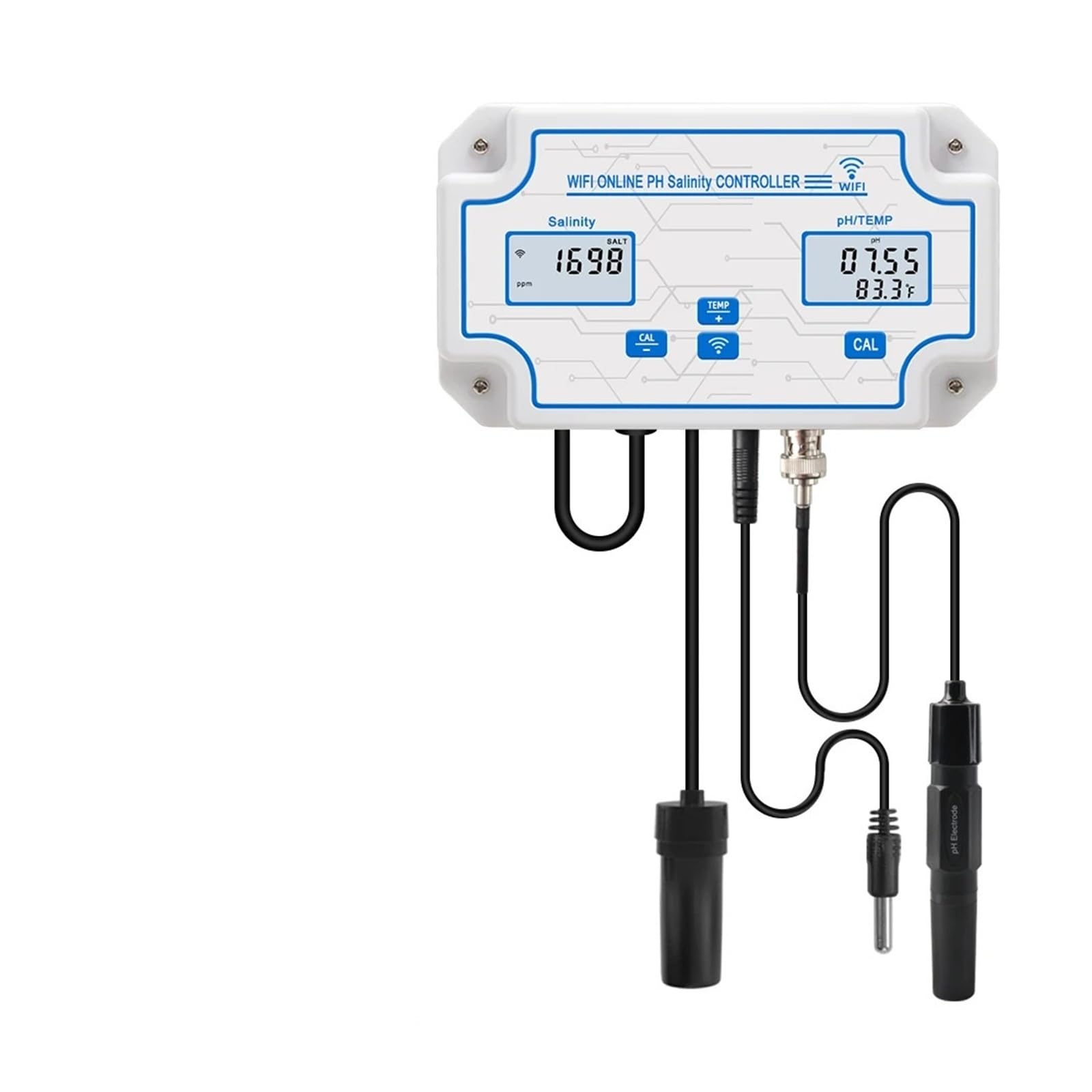 WiFi 3w1 Temp PH Kontroler miernika zasolenia Tester wody morskiej Inteligentny zdalny monitor Tuya online