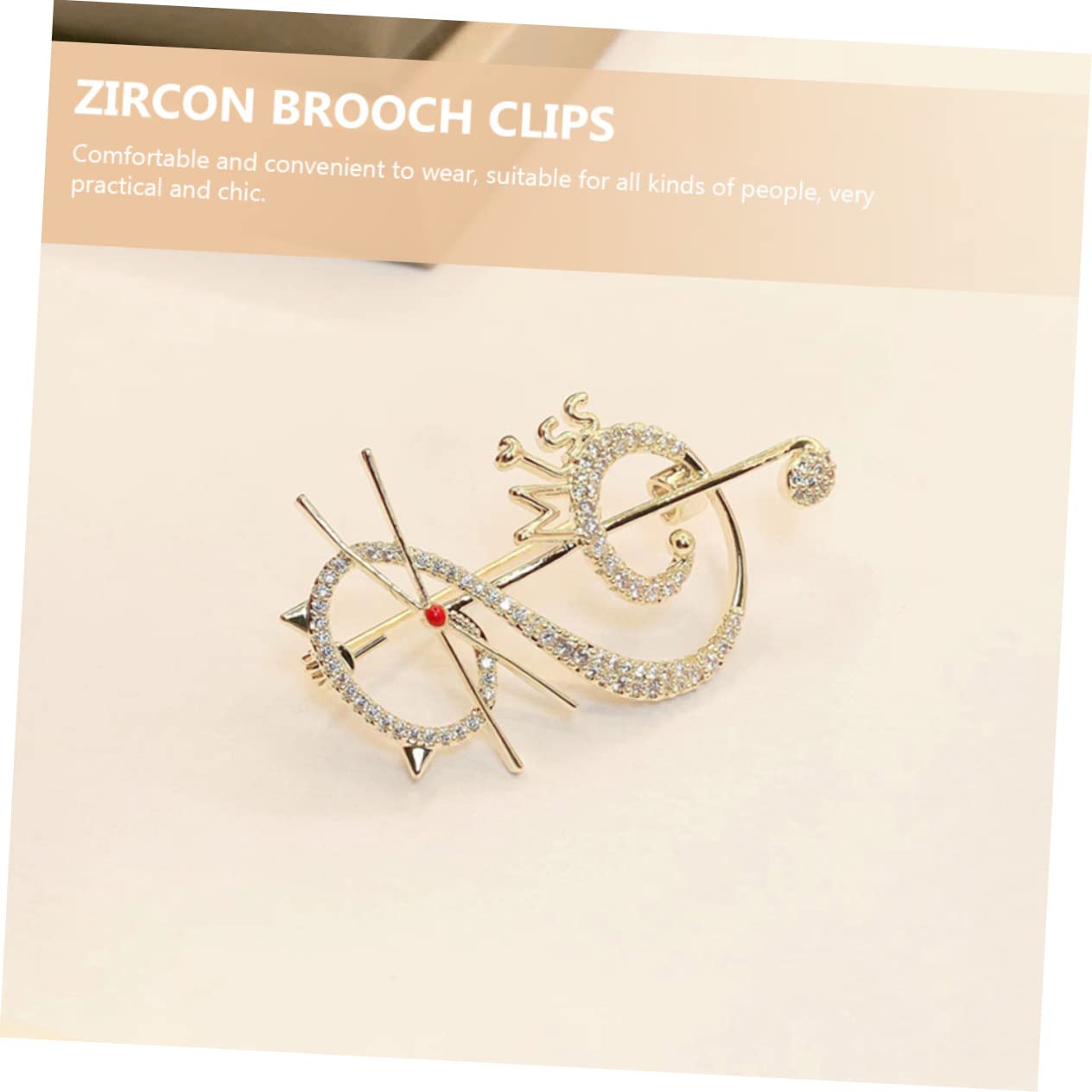 Holibanna Broche De Nota Musical Clips De Broche De Circón Bufanda Bandana Para Mujer Broche Esmaltado Kawaii Adorable Broche De Circón Broche Para Mujer Broches Retro Golden Cobre