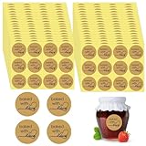 Kraft Stickers (420 Pezzi), Etichette autoadesive per marmellate, Un foglio con 12 etichette, 35 fogli, Per Barattoli,Buste,Regali,Matrimonio Compleanno Ringraziamento Festa DIY,T2