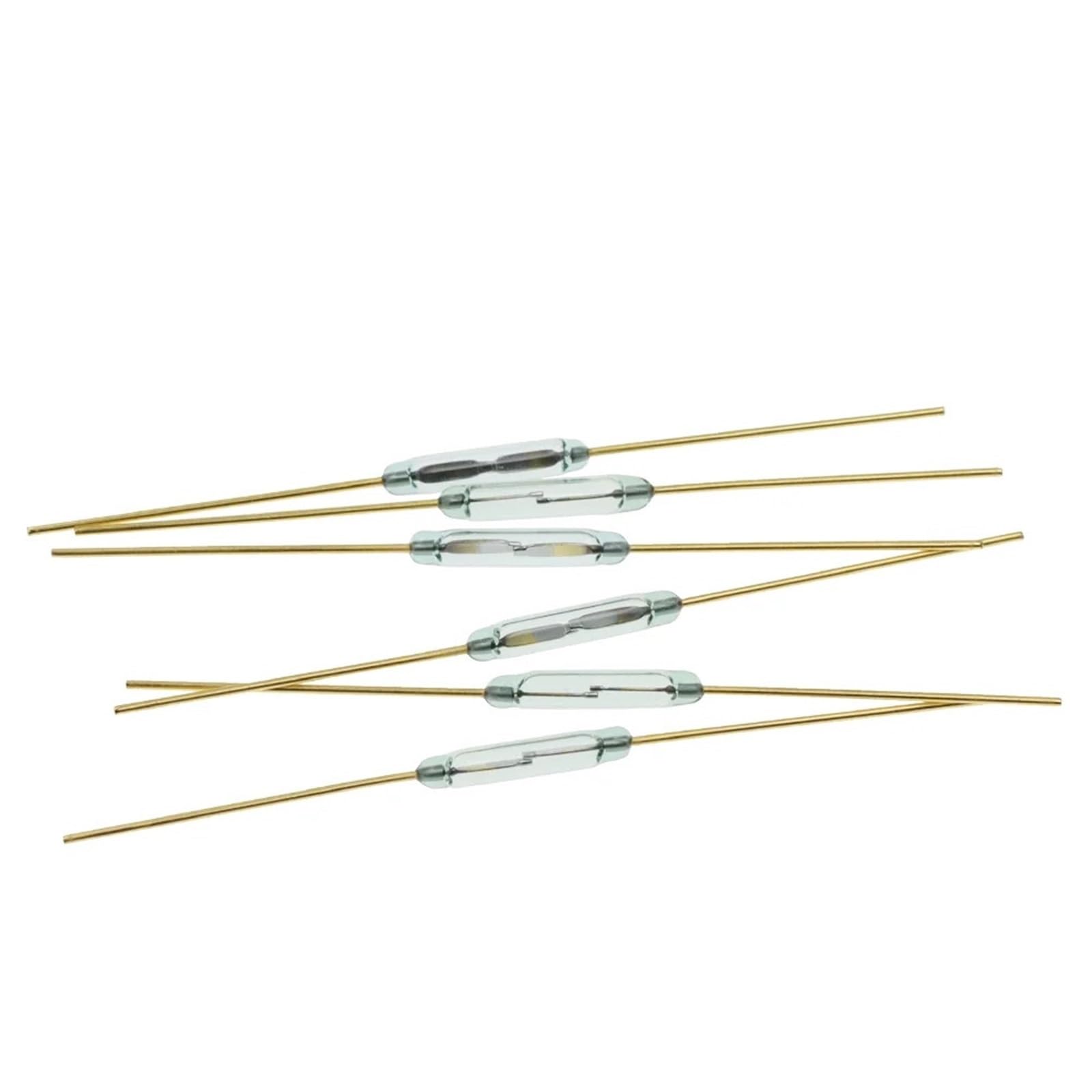 Interruptores magnéticos de vidrio verde 1,8x10mm en pack de 5 unidades para proyectos 6