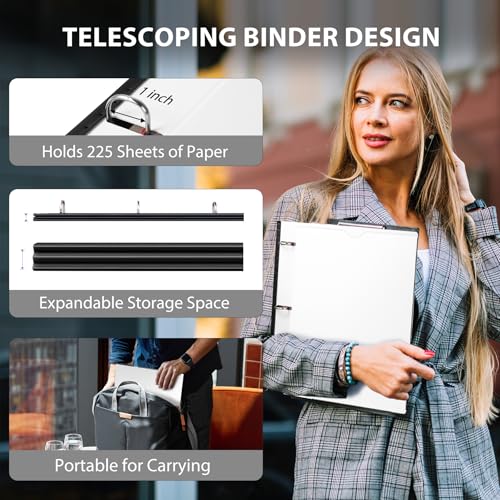WOT I Organizador de projetos telescópico, 2 peças, fichário recarregável com divisórias e bolsos, 1