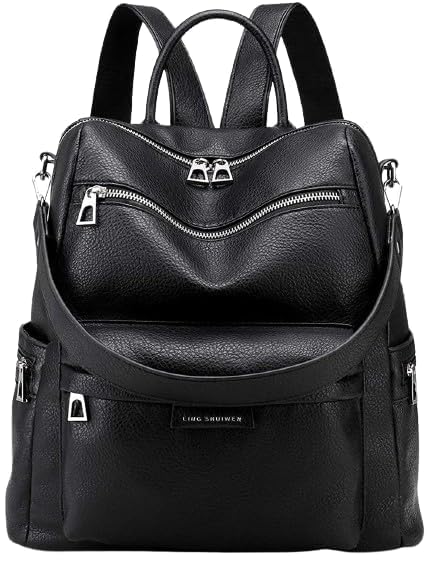 Smart Class Genuine Leather Women's Backpack Purse, Blue, Multi-Purpose Shoulder Bag, Laptop Fit 12.9", for Office and Daily Use-image-17