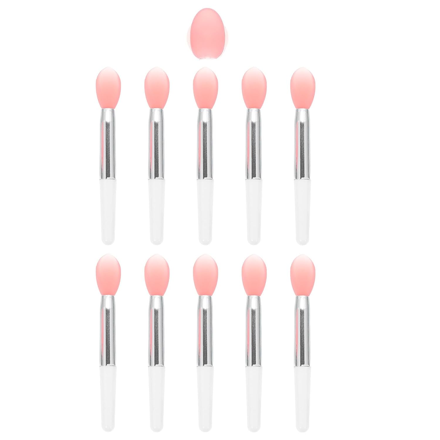 KICHOUSE Silicone Lip Mask Brush Set with 10 Red-tipped Lip Scrub Brushes and 1 Red Cover Cosmetic Lipstick Applicator Tool and Makeup Application Travel-friendly