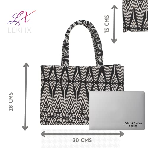Image of LX LEKHX Women's Tote Bags Handbags Office College And Party (Multicolor-Black Shadee)