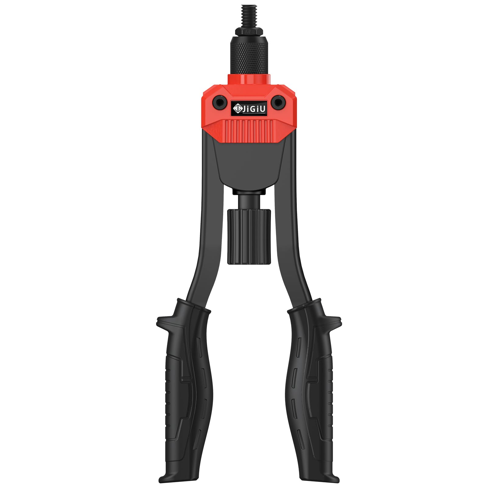 JiGiU 13'' Remachadora de Tuercas con 110 Tuercas M3 M4 M5 M6 M8 M10 M12 Juego de Alicates para Remachar 7 Mandriles Intercambiables para Automoción, Componentes Metálicos, Construcción