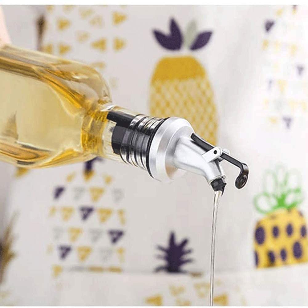Juego de dispensador de aceite y vinagre de vidrio de alta calidad con soporte de madera, botellas de 500 ml a prueba de fugas para salsas, aderezos y adobos, perfecto para almacenamiento de salsa de