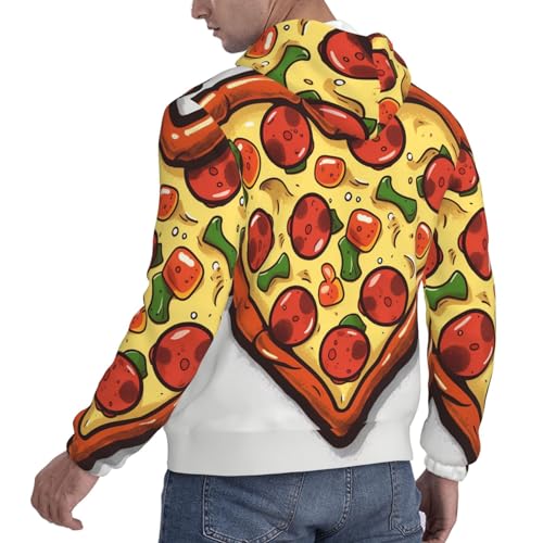 Men's Fleece Pullover Hoodie Long Sleeve Hooded I Love Pizza Heart Sweatshirt Casual Shirts With Pockets4
