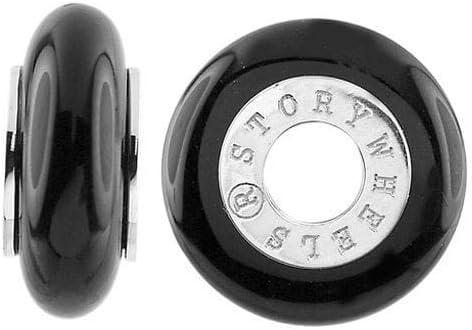 Storywheels Charm Silver Onyx-Licorice Wheel Containing 1 Onyx (1 Piece)