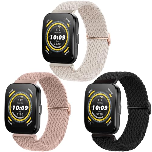 ViCRiOR 編組ストレッチソロループウォッチバンド 3本パック Amazfit Bip 5/ GTR 4/ GTR 3 Pro/GTR 3/GTR 2/GTR 2e/GTR 47mmに対応 22mm 伸縮性ナイロンストラップ Amazfit Cheetah Pro/Balance用の商品画像（Amazon）